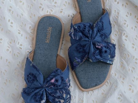 Mulmul Ember Denim Flat Sandal Cheap