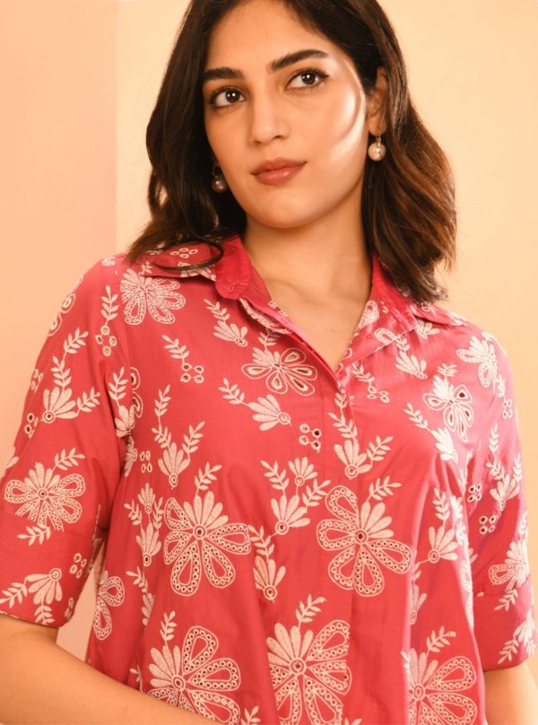 Mulmul Cotton Chiara Fuchsia Shirt Online Hot Sale