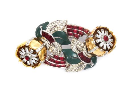 Diamanté floral brooch - Stazia Loren - Multi-colour For Cheap