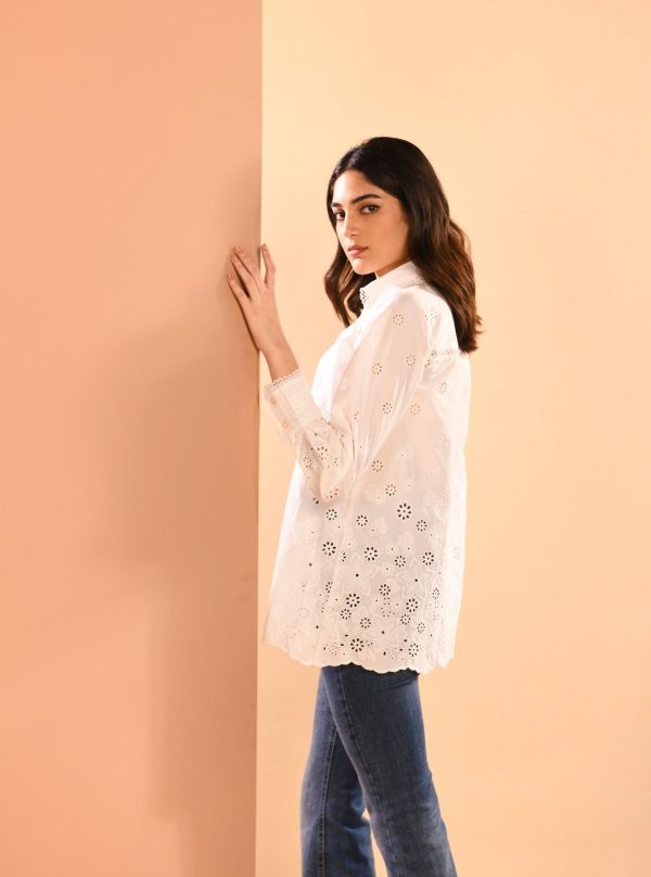 Mulmul Cotton Bea White Shirt Online