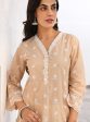 Mulmul Cotton Satari Beige kurta Online Hot Sale