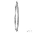 1 1 4 Ctw Round Cut Diamond Hoop Earrings in 14K White Gold Online