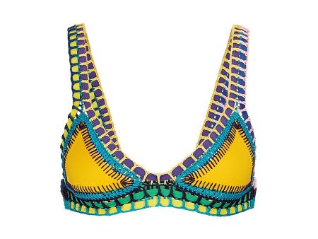 RO  HAND CROCHET TRIANGLE BIKINI TOP - KIINI - Multi-colour Cheap