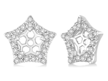 1 4 Ctw Round Cut Diamond Jacket Earrings in 14K White Gold For Cheap