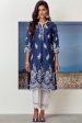 Mulmul Cotton Moon Light Navy Kurta Online now