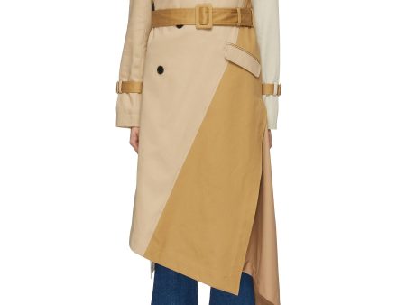 Belted asymmetric patchwork trench coat - Monse - Multi-colour Discount