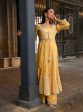 Mulmul Organza Sheri Yellow Anarkali Kurta With Mulmul Organza Sheri Yellow Sharara Online