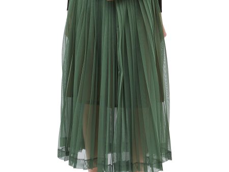 Belted contrast waist pleated mesh skirt - TOGA ARCHIVES - Multi-colour For Sale