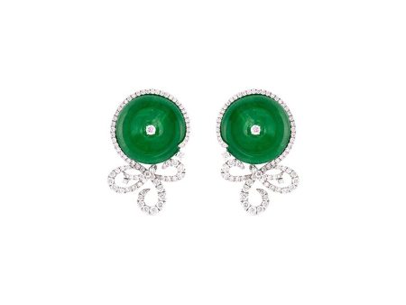 Diamond jade swirl earrings - Samuel Kung - Green Sale