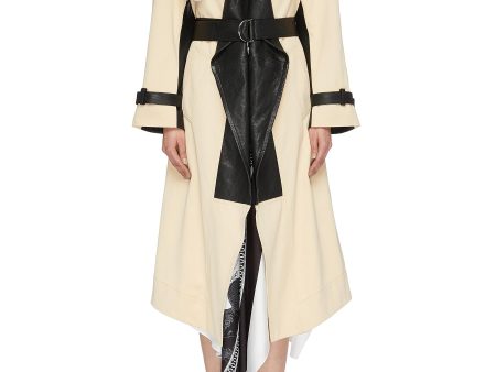 Belted waterfall lapel colourblock leather trench coat - Cédric Charlier - Multi-colour Cheap