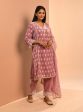 Mulmul Velvet Naia Lilac Kurta With Mulmul Naia Lilac Pant Cheap