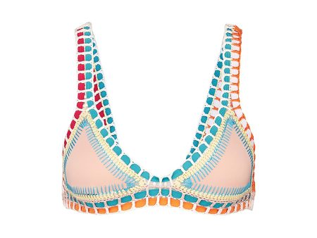 Luna  crochet trim triangle bikini top - KIINI - Multi-colour For Sale