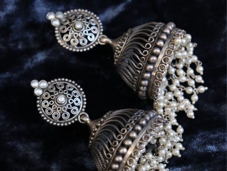 Zinnia Jhumkas with Pearls on Sale