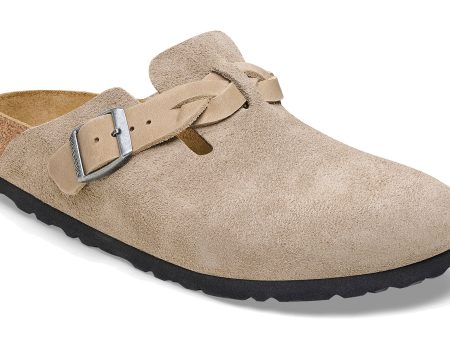 Birkenstock Boston Braided Taupe Suede Online