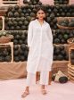 Mulmul Cotton Heli White Long Kurta With Mulmul Cotton Heli White Pant Sale