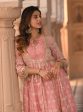 Mulmul Organza Satin Navrai Light Pink Anarkali Kurta with Mulmul Luxe Satin Navrai Light Pink Pant For Cheap