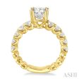 1 Ctw Diamond Semi-Mount Engagement Ring in 14K Yellow Gold For Discount