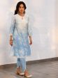 Mulmul Cotton Savri Blue Kurta With Mulmul Cotton Savri Blue Dhoti Pant Supply