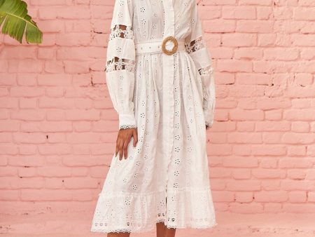 Mulmul Cotton Viv White Long Dress Online