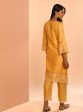 Mulmul Cupro Valaya Yellow Kurta With Mulmul Cupro Valaya Yellow Pant Sale