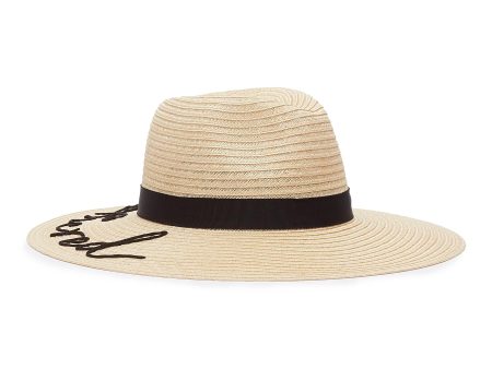 Emmanuelle  cord slogan straw fedora hat - Eugenia Kim - Neutral Cheap