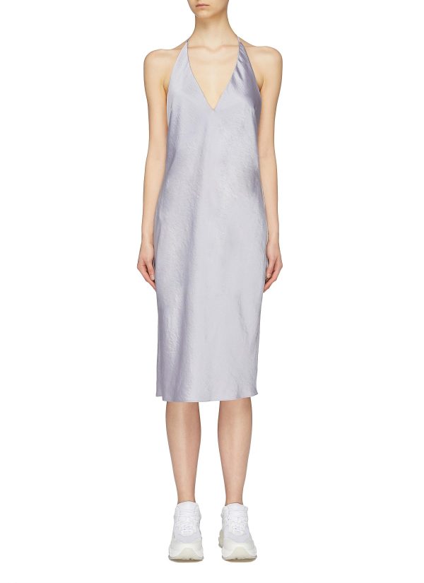 Wash & Go  halterneck satin slip dress - alexanderwang.t - Purple For Cheap