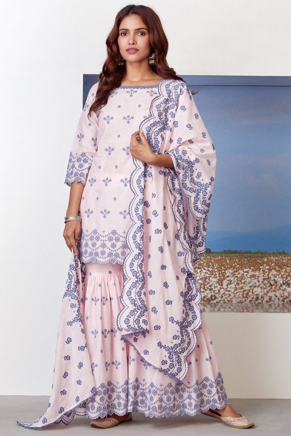 Mulmul Cotton Ashberry Pink Kurta Fashion