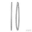 1 1 4 Ctw Round Cut Diamond Hoop Earrings in 14K White Gold Online