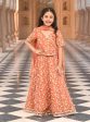 Mulmul Luxe Tissue Jalebi Burnt Orange Lehenga For Discount