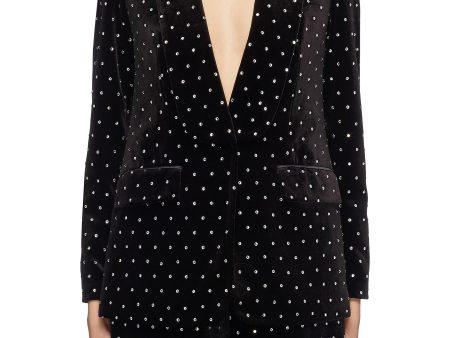 Strass velvet blazer - self-portrait - Black Hot on Sale