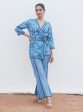 Mulmul Denim Attina Light Blue Kaftan With Attina Light Blue Pant Online