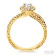 3 4 Ctw Diamond Engagement Ring with 1 3 Ct Round Cut Center Stone in 14K Yellow Gold Supply