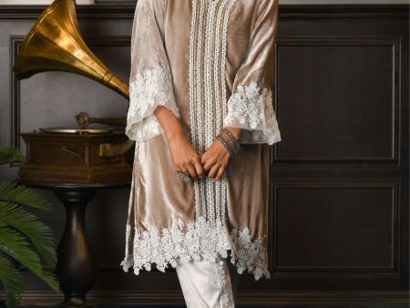 Makhmal Teak Kurta With Silk Dhoti Online