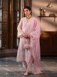 Mulmul Organza Parisa Dusty Pink Kurta With Mulmul Cotton Parisa Dusty Pink Pant For Discount