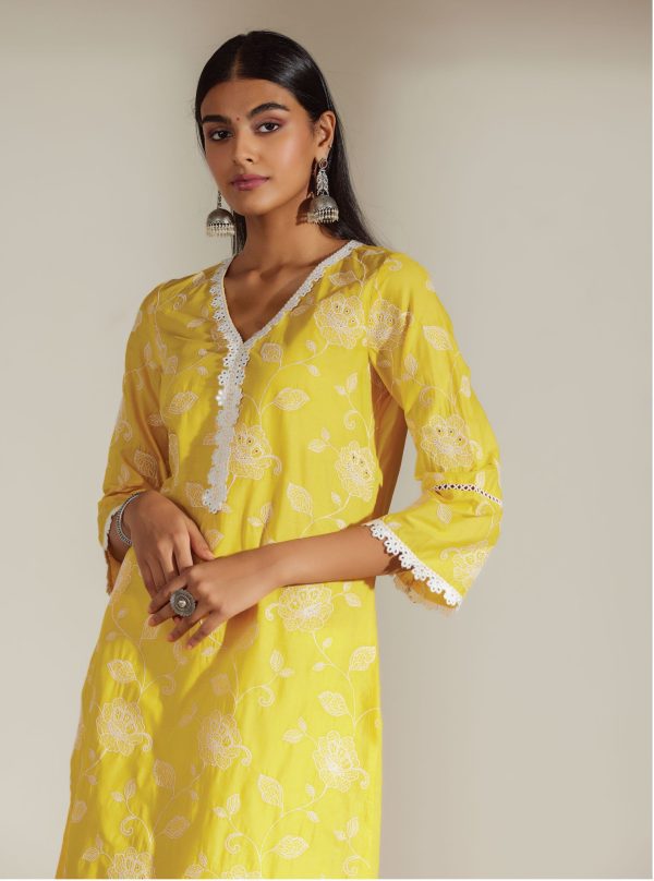 Mulmul Cotton Ezra Mango Kurta Cheap