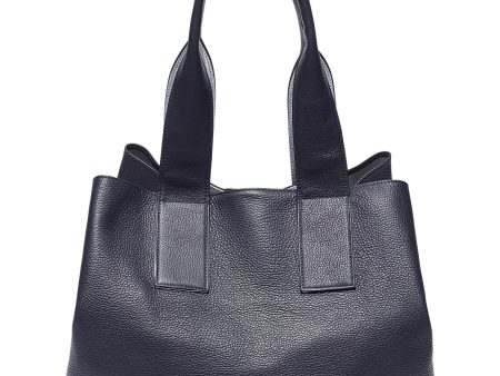 Carry All  metallic lined leather tote - A-ESQUE - Blue Online