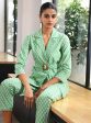 Mulmul Cotton Bergenia Green Top With Bergenia Green Pant Cheap