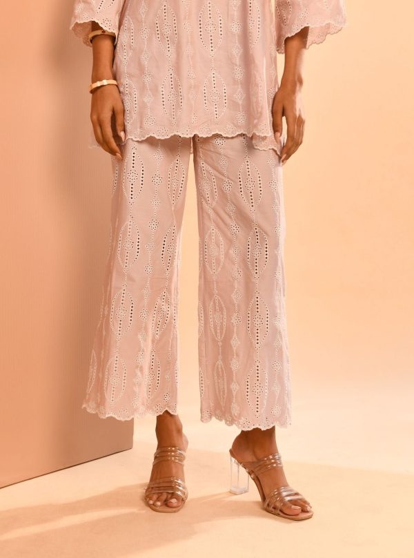 Mulmul Cotton Reeve Dusty Pink Top With Mulmul Cotton Reeve Dusty Pink Pant Online now