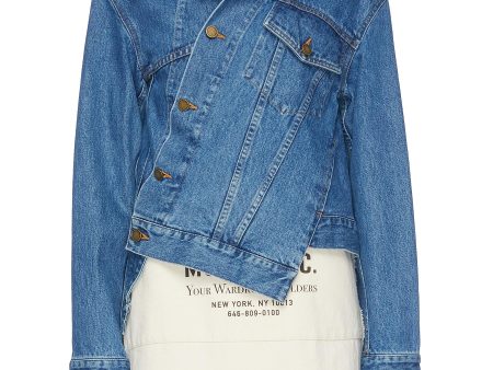 Slant button placket denim jacket - Monse - Blue For Sale