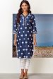 Mulmul Cotton Dawn Navy Kurta Fashion