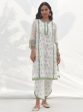 Mulmul Organza Terra Green Kurta With Mulmul Cotton Terra Green Pant For Cheap