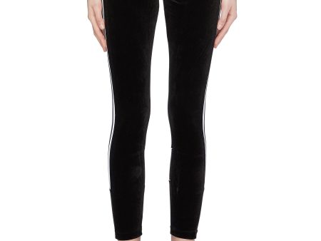 3-Stripes outseam velvet leggings - adidas - Black Sale