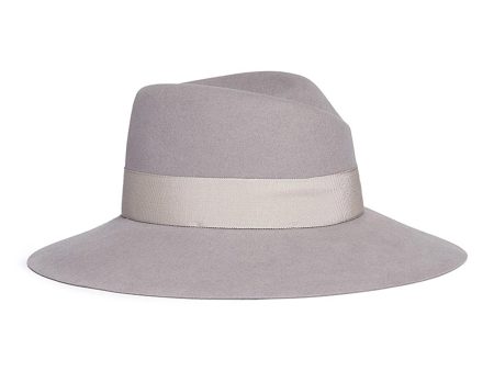 Virginie  rabbit furfelt fedora hat - Maison Michel - Grey on Sale