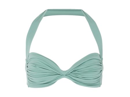 Bill  ruched halterneck bikini top - Norma Kamali - Green Online Sale