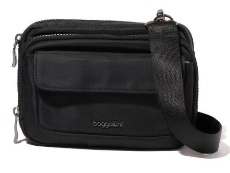 Baggallini Modern Double Zip Crossbody Black Online Sale