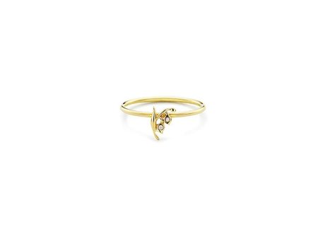 Diamond 18k yellow gold lily of the valley ring - Loquet London - Metallic For Sale