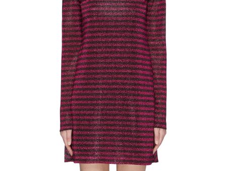 Pleated back metallic stripe knit T-shirt dress - Philosophy di Lorenzo Serafini - Multi-colour Online