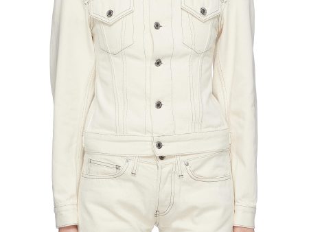 Femme Trucker  contrast topstitching denim jacket - Helmut Lang - White Online Hot Sale