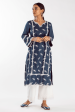 Mulmul Cotton Eternity Navy Kurta on Sale