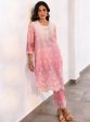 Mulmul Cotton Mandre Pink Kurta With Mulmul Cotton Mandre Pink Pant Online now